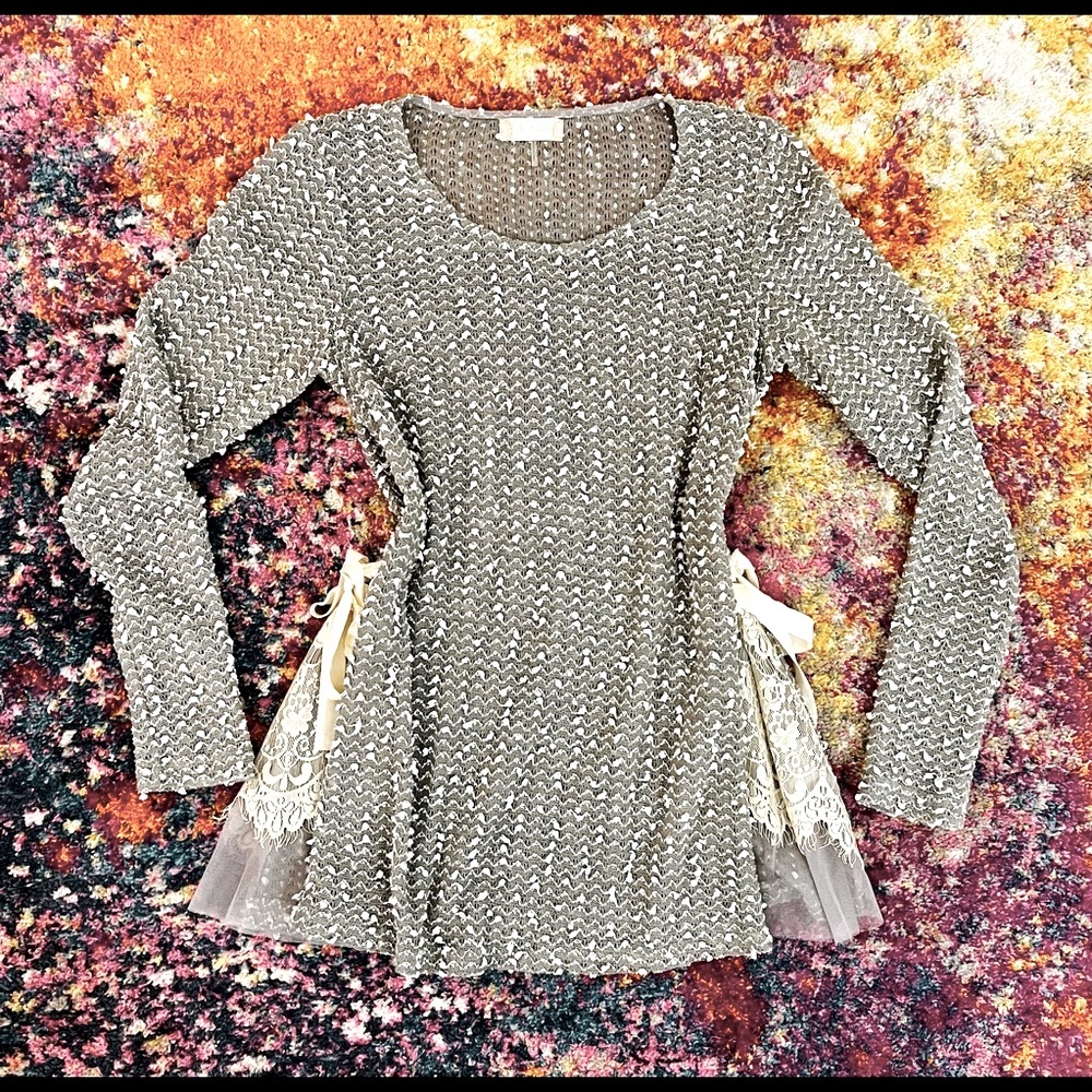 ALTAR’D STATE || Loose Knit Lace Sweater w/ Side Ties - SZ Small *NWOT*